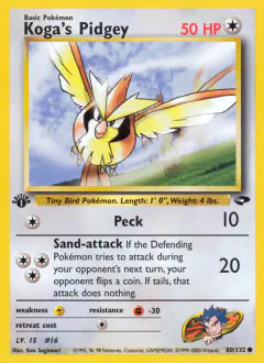 Koga's Pidgey 80/132 Common card from Gym Challenge