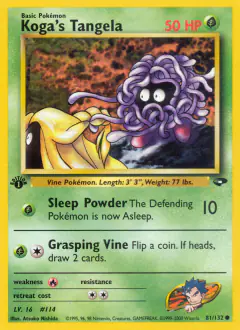 Koga's Tangela 81/132 Common card from Gym Challenge