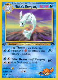 Misty's Dewgong 54/132 Uncommon card from Gym Challenge