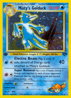 Misty's Golduck 12/132 Rare Holo card from Gym Challenge