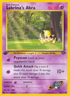 Sabrina's Abra 94/132 Common card from Gym Challenge