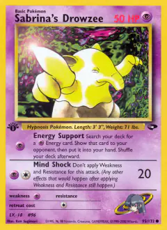 Sabrina's Drowzee 95/132 Common card from Gym Challenge