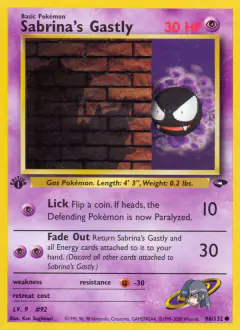 Sabrina's Gastly 96/132 Common card from Gym Challenge