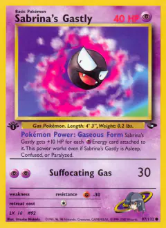 Sabrina's Gastly 97/132 Common card from Gym Challenge