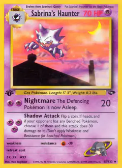 Sabrina's Haunter 55/132 Uncommon card from Gym Challenge