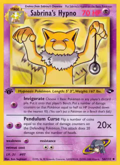 Sabrina's Hypno 56/132 Uncommon card from Gym Challenge