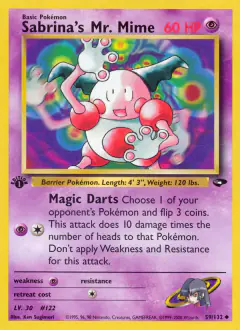 Sabrina's Mr. Mime 59/132 Uncommon card from Gym Challenge