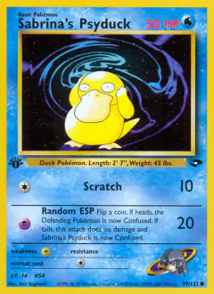 Sabrina's Psyduck 99/132 Common card from Gym Challenge