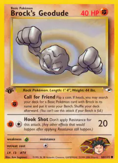 Brock's Geodude 66/132 Common card from Gym Heroes
