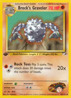 Brock's Graveler 40/132 Uncommon card from Gym Heroes