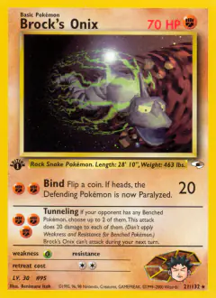 Brock's Onix 21/132 Rare card from Gym Heroes