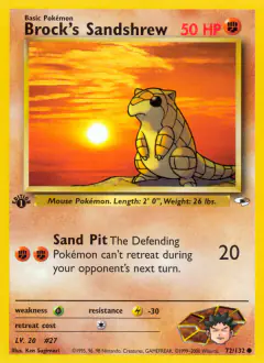 Brock's Sandshrew 72/132 Common card from Gym Heroes