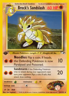 Brock's Sandslash 23/132 Rare card from Gym Heroes