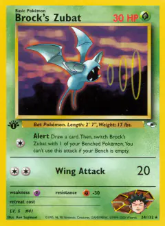 Brock's Zubat 24/132 Rare card from Gym Heroes