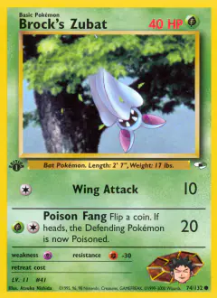 Brock's Zubat 74/132 Common card from Gym Heroes