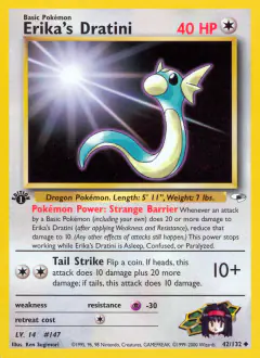 Erika's Dratini 42/132 Uncommon card from Gym Heroes