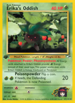 Erika's Oddish 47/132 Uncommon card from Gym Heroes