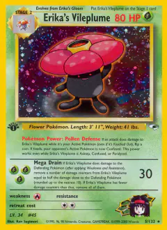 Erika's Vileplume 5/132 Rare Holo card from Gym Heroes