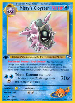 Misty's Cloyster 29/132 Rare card from Gym Heroes
