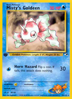 Misty's Goldeen 30/132 Rare card from Gym Heroes