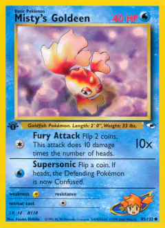 Misty's Goldeen 85/132 Common card from Gym Heroes