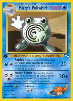 Misty's Poliwhirl 53/132 Uncommon card from Gym Heroes