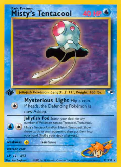 Misty's Tentacool 32/132 Rare card from Gym Heroes