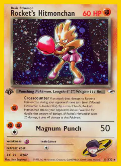Rocket's Hitmonchan 11/132 Rare Holo card from Gym Heroes