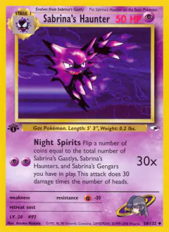 Sabrina's Haunter 58/132 Uncommon card from Gym Heroes