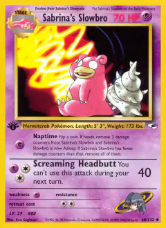 Sabrina's Slowbro 60/132 Uncommon card from Gym Heroes