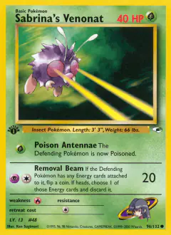 Sabrina's Venonat 96/132 Common card from Gym Heroes