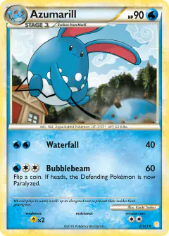 Azumarill 2/123 Rare Holo card from HeartGold & SoulSilver Base