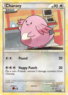 Chansey 58/123 Common card from HeartGold & SoulSilver Base
