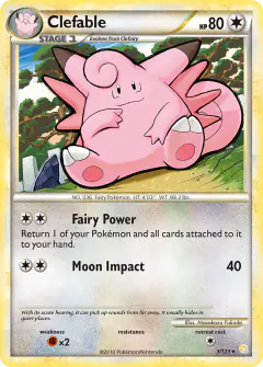 Clefable 3/123 Rare Holo card from HeartGold & SoulSilver Base