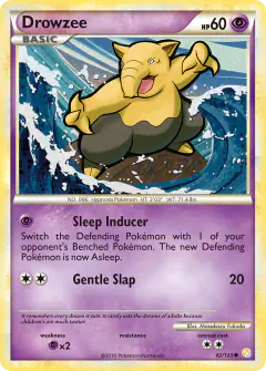 Drowzee 62/123 Common card from HeartGold & SoulSilver Base