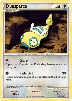Dunsparce 41/123 Uncommon card from HeartGold & SoulSilver Base