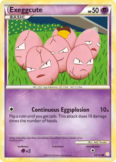 Exeggcute 63/123 Common card from HeartGold & SoulSilver Base