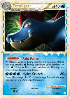 Feraligatr 108/123 Rare Prime card from HeartGold & SoulSilver Base