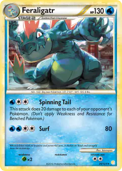 Feraligatr 20/123 Rare card from HeartGold & SoulSilver Base