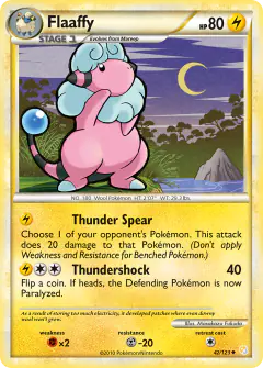 Flaaffy 42/123 Uncommon card from HeartGold & SoulSilver Base