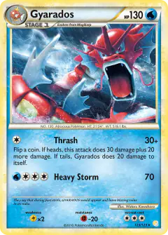 Gyarados 123/123 Rare Holo card from HeartGold & SoulSilver Base