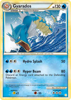 Gyarados 4/123 Rare Holo card from HeartGold & SoulSilver Base