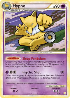 Hypno 23/123 Rare card from HeartGold & SoulSilver Base