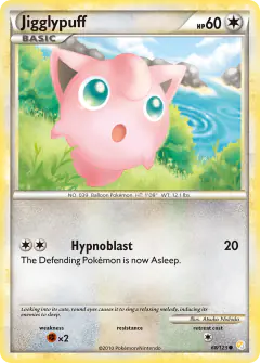 Jigglypuff 68/123 Common card from HeartGold & SoulSilver Base