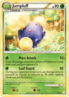 Jumpluff 6/123 Rare Holo card from HeartGold & SoulSilver Base