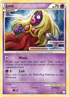 Jynx 69/123 Common card from HeartGold & SoulSilver Base