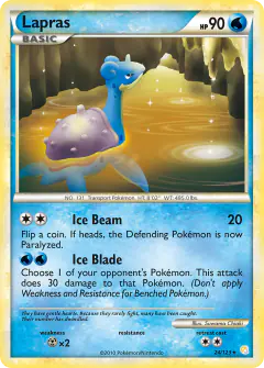 Lapras 24/123 Rare card from HeartGold & SoulSilver Base
