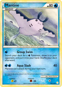 Mantine 45/123 Uncommon card from HeartGold & SoulSilver Base