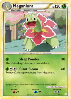 Meganium 26/123 Rare card from HeartGold & SoulSilver Base