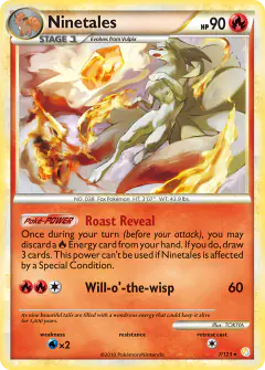 Ninetales 7/123 Rare Holo card from HeartGold & SoulSilver Base